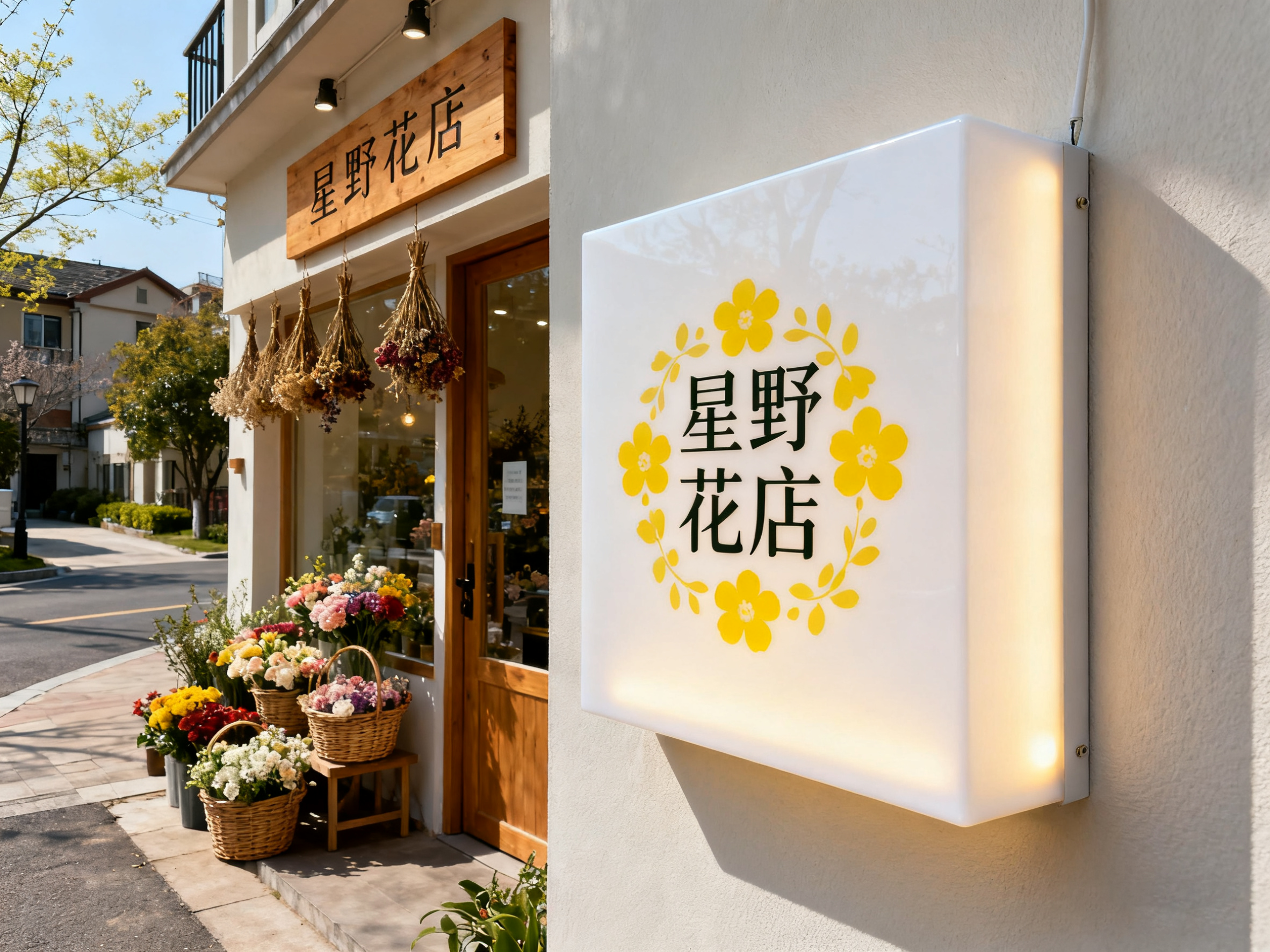 亚克力灯箱店铺门头效果图