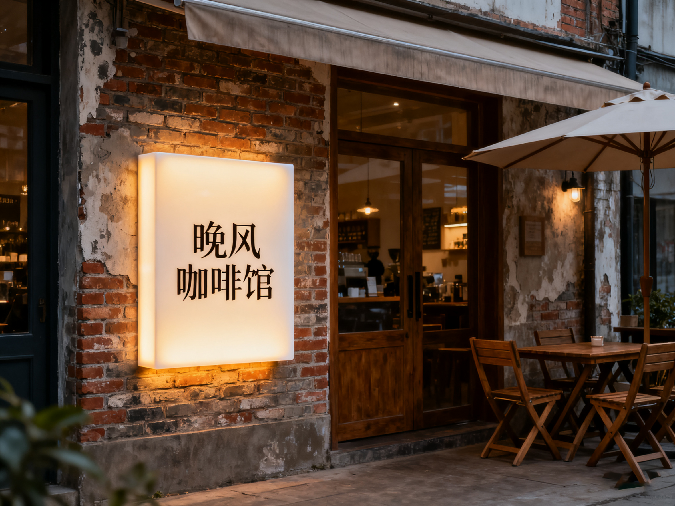 亚克力灯箱店铺门头效果图