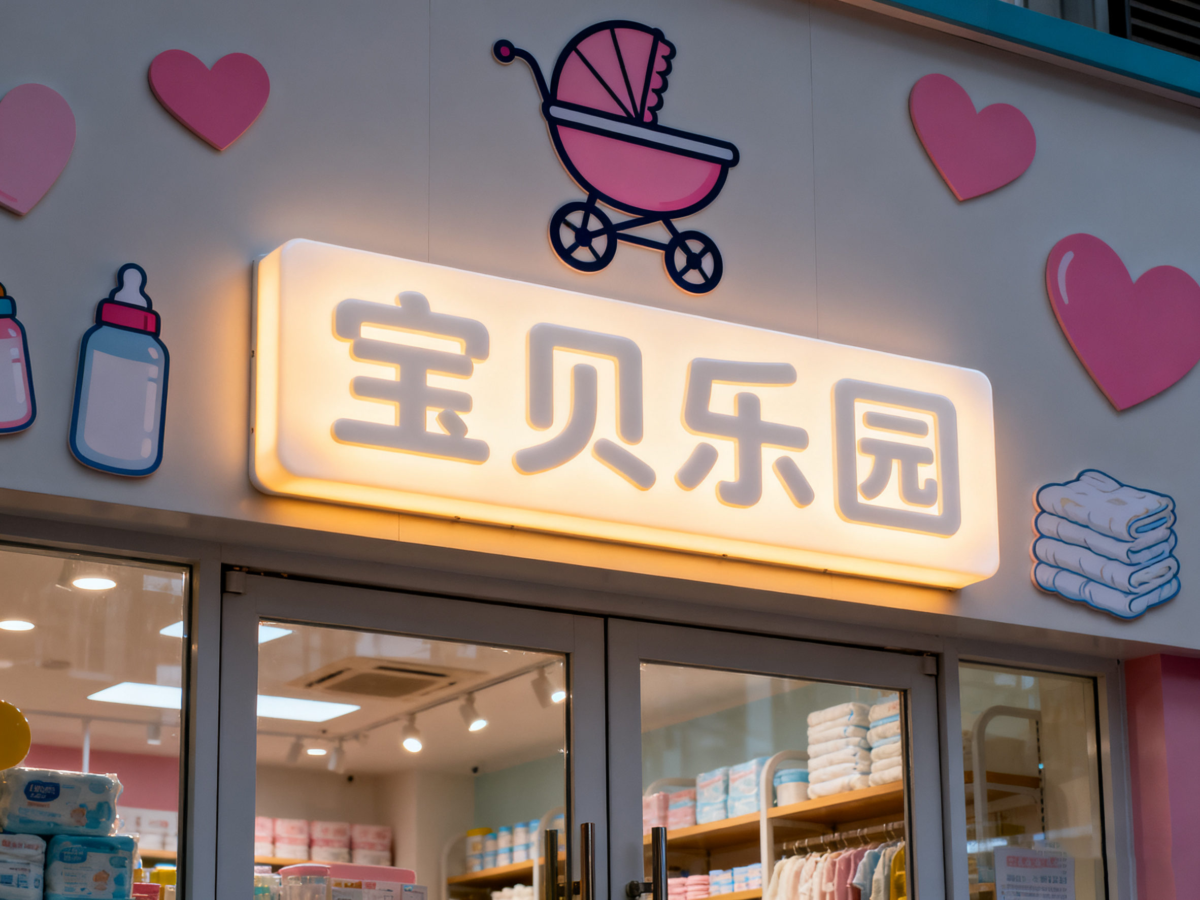 亚克力灯箱店铺门头效果图