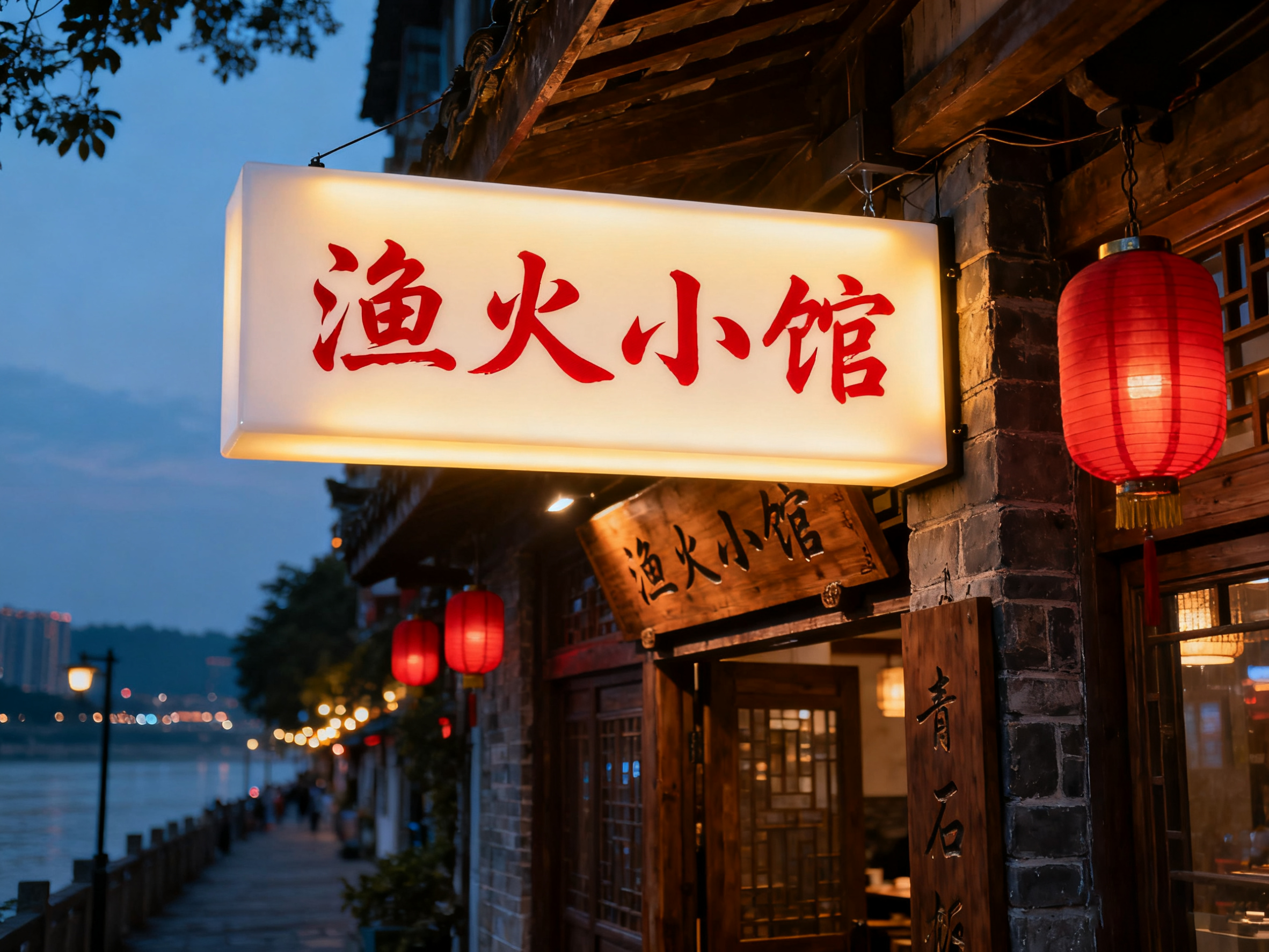 亚克力灯箱店铺门头效果图