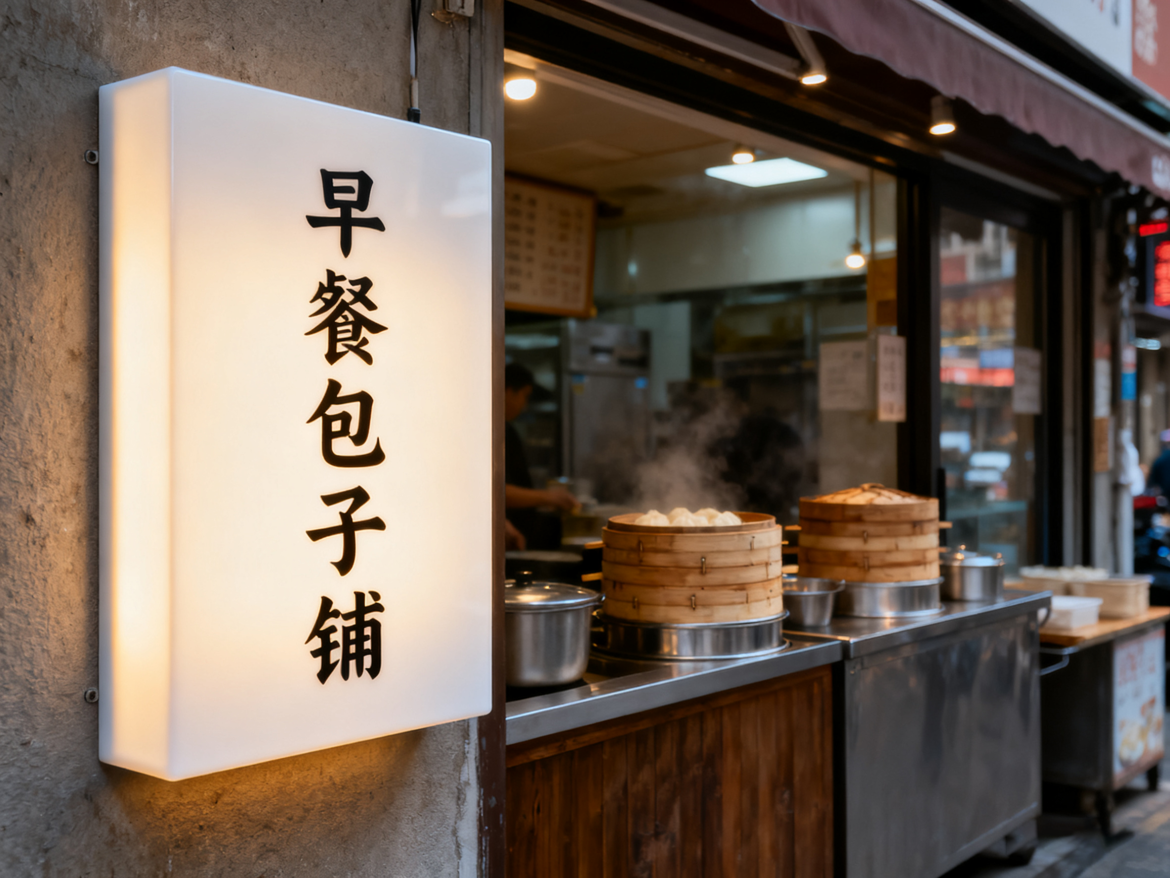 亚克力灯箱店铺门头效果图